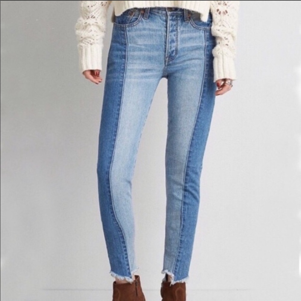 American Eagle Vintage Two Toned Hi-Rise Jeans